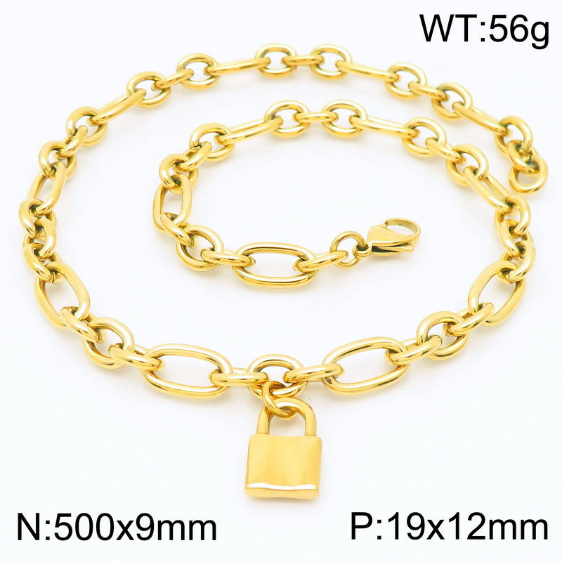 Aster Minimalist Stainless Steel Necklace — 18K Gold PVD — FOG-NK-0117-GD