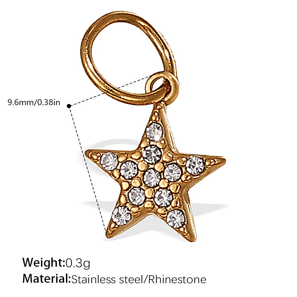 Pavé Crystal Stainless Steel Charm — 18K Gold PVD — FOG-CH-0066-GD