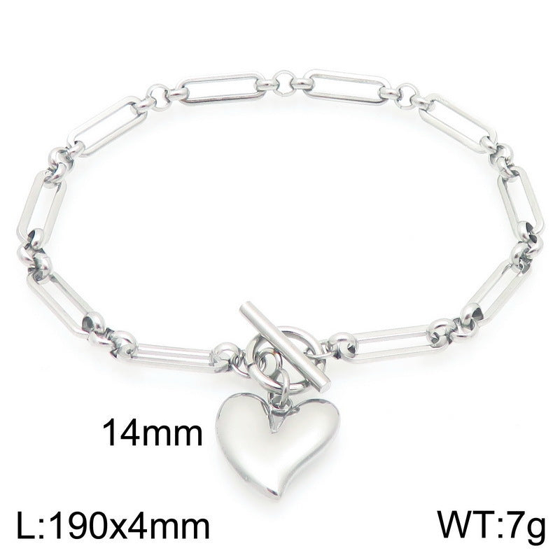 Celia Minimalist Stainless Steel Bracelet — Polished Steel — FOG-BR-0024-ST