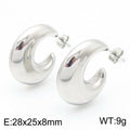 Iris Contemporary Stainless Steel Earrings — Polished Steel — FOG-ER-0124-ST