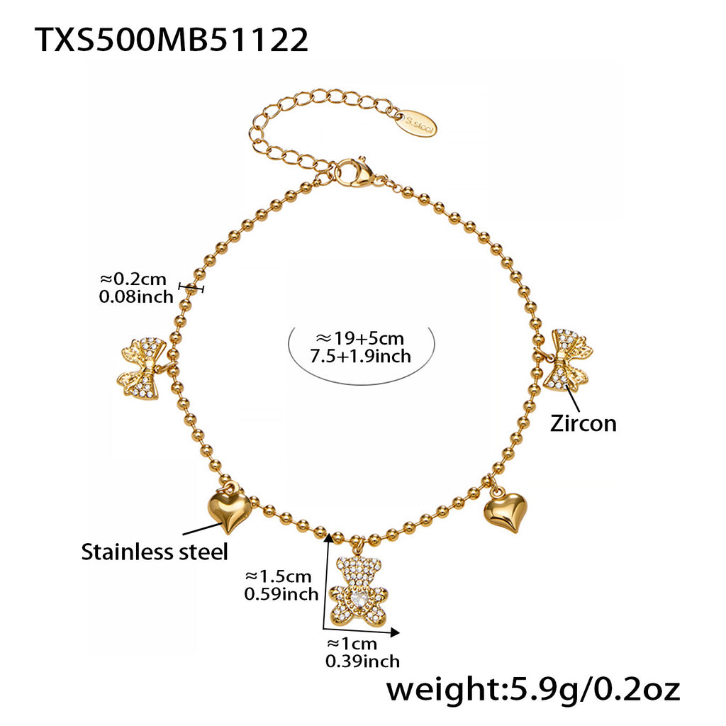 Iris Organic Stainless Steel Anklet — 18K Gold PVD — FOG-AN-0518-GD