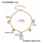 Iris Organic Stainless Steel Anklet — 18K Gold PVD — FOG-AN-0518-GD
