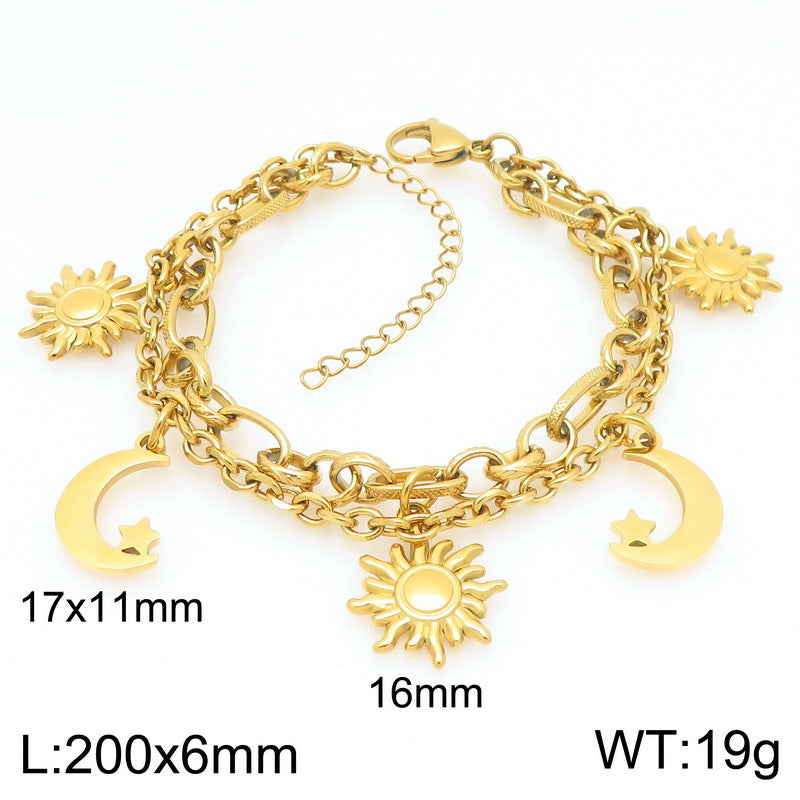 Selene Statement Stainless Steel Bracelet — 18K Gold PVD — FOG-BR-0102-GD