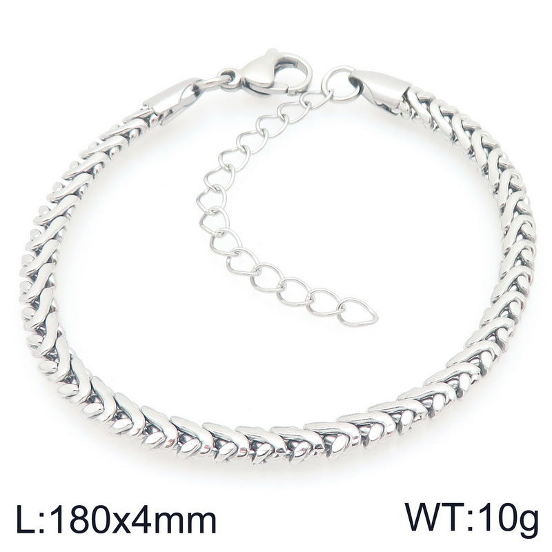 Cleo Sculptural Stainless Steel Bracelet — Polished Steel — FOG-BR-0065-ST