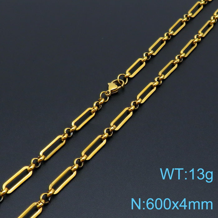 Solis Organic Stainless Steel Necklace — 18K Gold PVD — FOG-NK-0062-GD