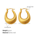 Vela Organic Stainless Steel Earrings — 18K Gold PVD — FOG-ER-0329-GD