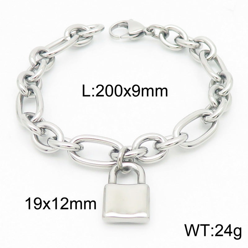 Liora Statement Stainless Steel Bracelet — Polished Steel — FOG-BR-0117-ST
