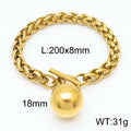 Nova Contemporary Stainless Steel Bracelet — 18K Gold PVD — FOG-BR-0038-GD