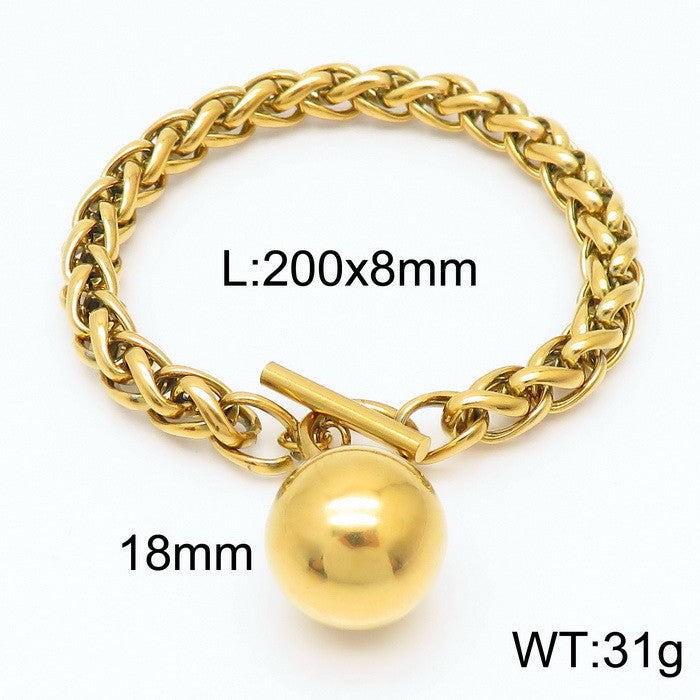 Nova Contemporary Stainless Steel Bracelet — 18K Gold PVD — FOG-BR-0038-GD