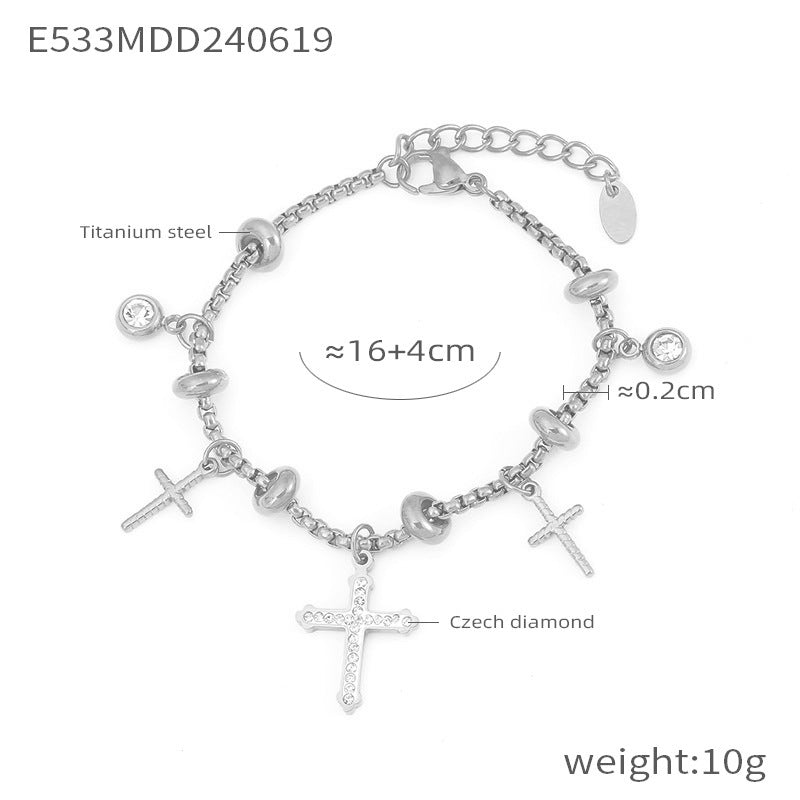 Liora Statement Stainless Steel Bracelet — Polished Steel — FOG-BR-0587-ST