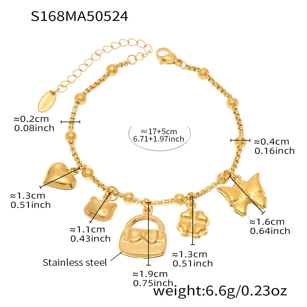 Nova Contemporary Stainless Steel Anklet — 18K Gold PVD — FOG-AN-0550-GD
