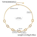 Pavé Crystal Stainless Steel Necklace — 18K Gold PVD — FOG-NK-0494-GD