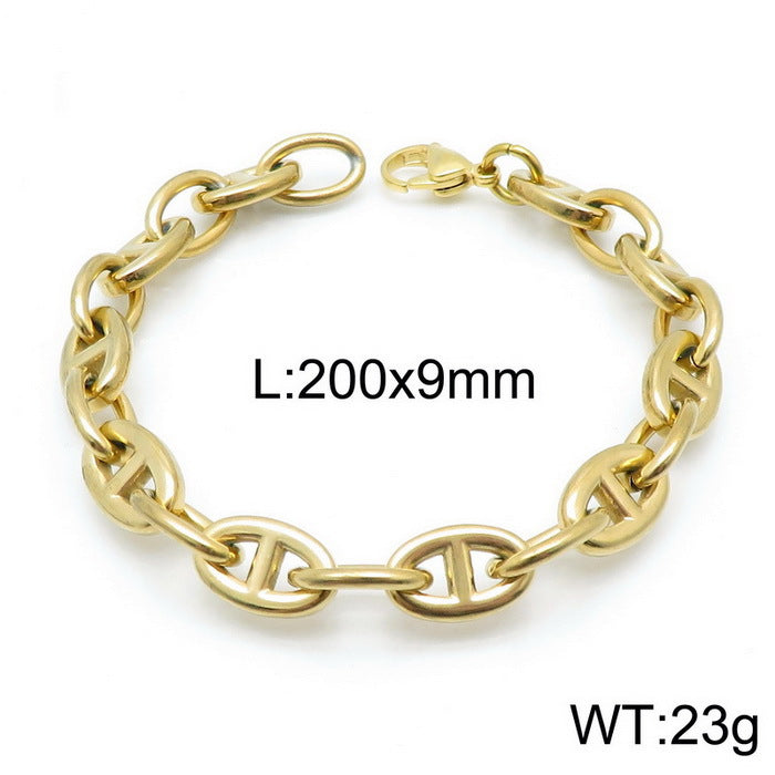 Arden Bold Stainless Steel Bracelet — 18K Gold PVD — FOG-BR-0078-GD