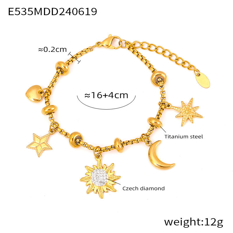 Liora Sculptural Stainless Steel Bracelet — 18K Gold PVD — FOG-BR-0592-GD