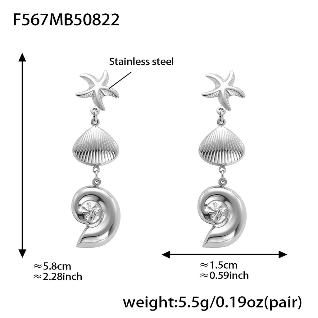 Aurelia Organic Stainless Steel Earrings — Polished Steel — FOG-ER-0473-ST