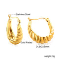 Elara Polished Stainless Steel Jewelry — 18K Gold PVD — FOG-OT-0352-GD