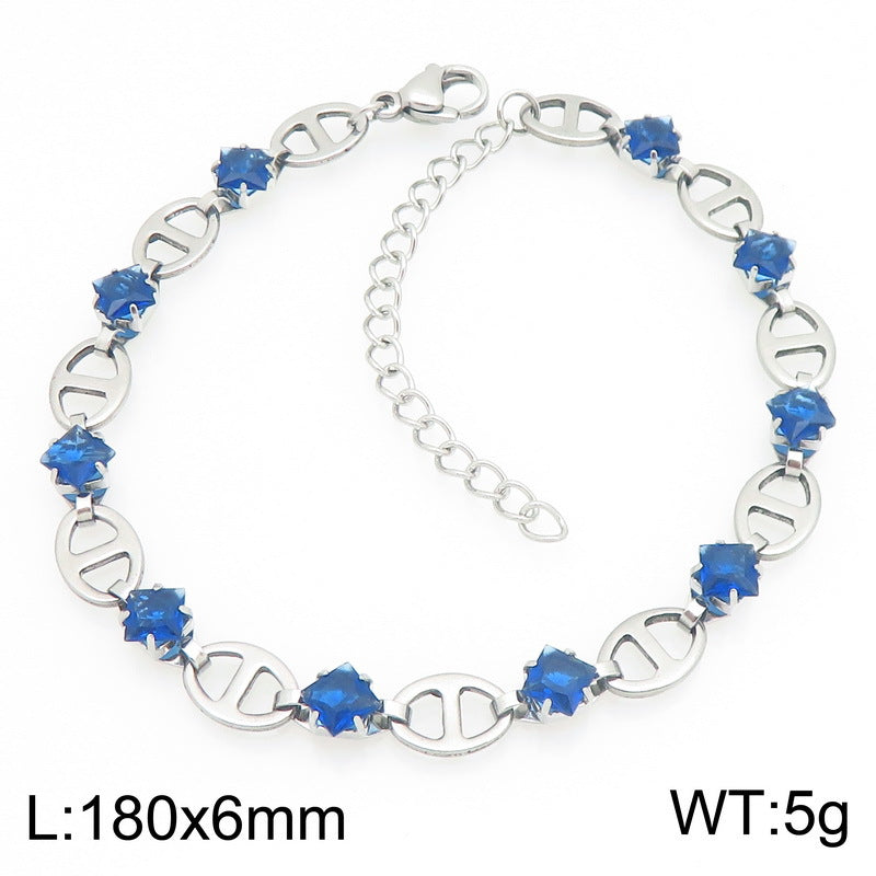 Vela Bold Stainless Steel Bracelet — Polished Steel — FOG-BR-0083-ST
