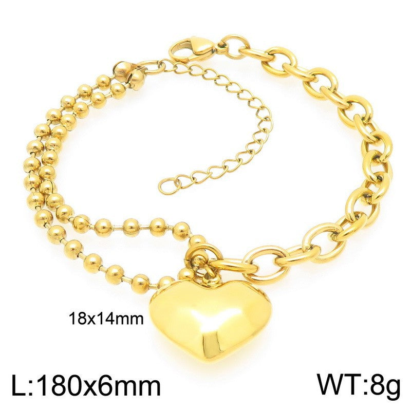 Arden Polished Stainless Steel Bracelet — 18K Gold PVD — FOG-BR-0092-GD