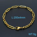 Cleo Minimalist Stainless Steel Bracelet — 18K Gold PVD — FOG-BR-0062-GD