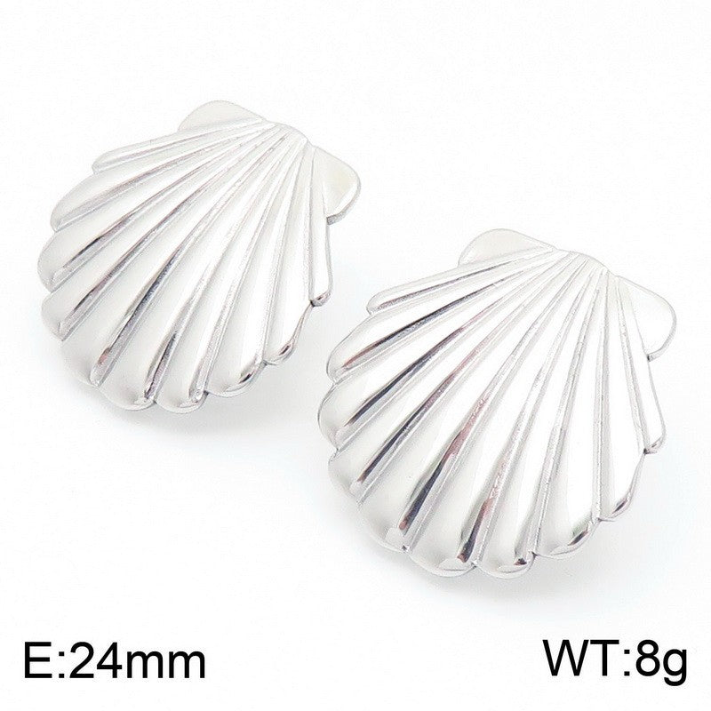 Liora Organic Stainless Steel Earrings — Polished Steel — FOG-ER-0134-ST
