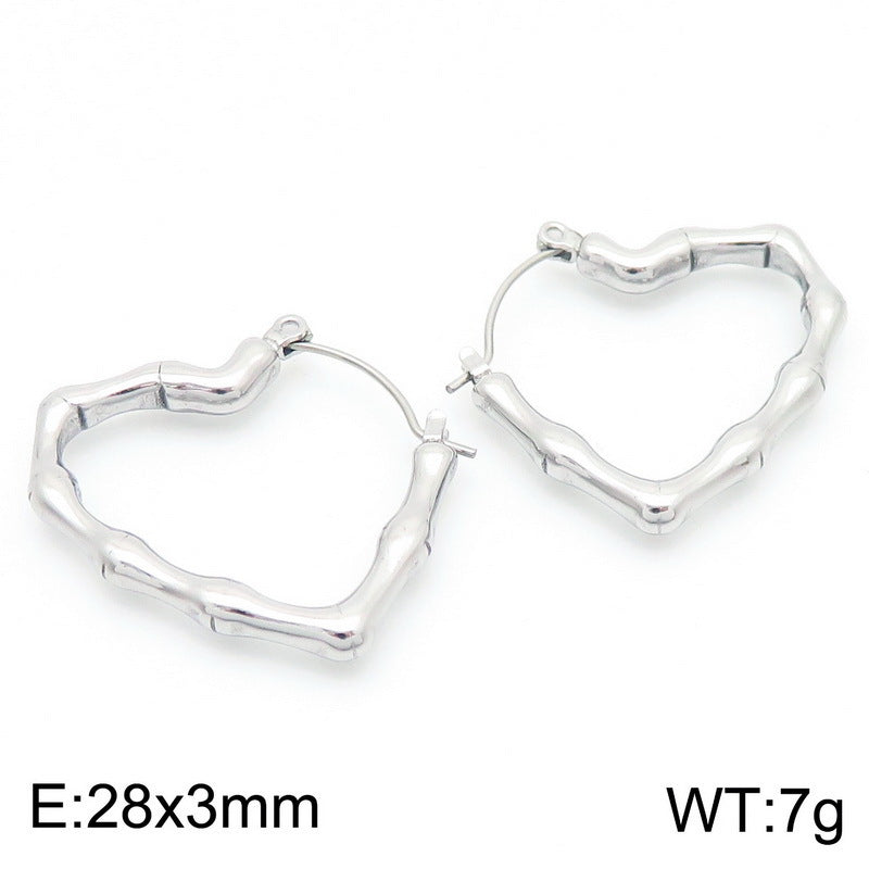 Cleo Modern Stainless Steel Earrings — Polished Steel — FOG-ER-0135-ST