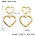 Heart Stainless Steel Earrings — 18K Gold PVD — FOG-ER-0505-GD