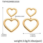 Heart Stainless Steel Earrings — 18K Gold PVD — FOG-ER-0505-GD