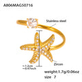 Starfish Stainless Steel Ring — 18K Gold PVD — FOG-RG-0099-GD