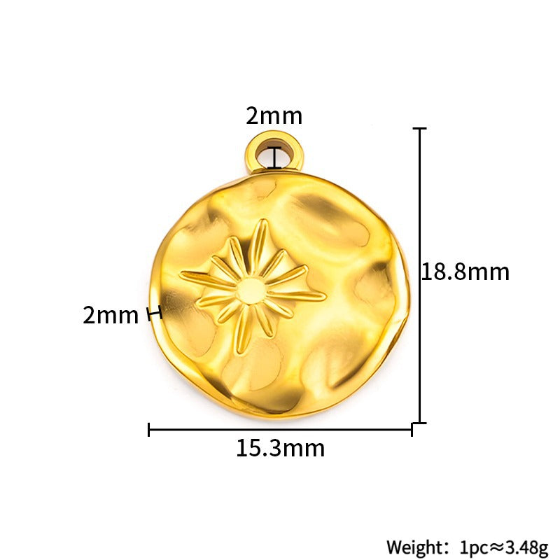 Celestial Star Stainless Steel Charm — 18K Gold PVD — FOG-CH-0015-GD