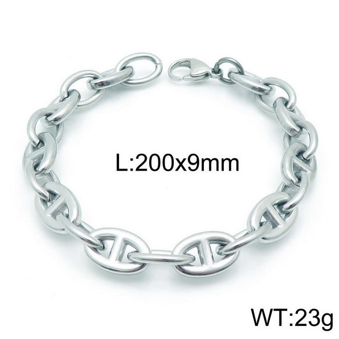 Arden Contemporary Stainless Steel Bracelet — Polished Steel — FOG-BR-0078-ST