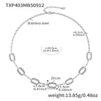 Pavé Crystal Stainless Steel Necklace — Polished Steel — FOG-NK-0495-ST