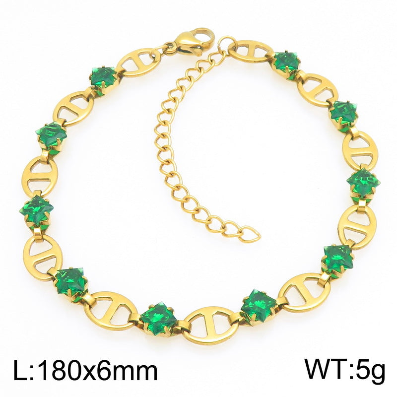 Nola Minimalist Stainless Steel Bracelet — 18K Gold PVD — FOG-BR-0077-GD