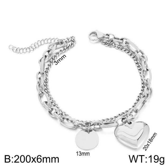 Cleo Organic Stainless Steel Bracelet — Polished Steel — FOG-BR-0072-ST