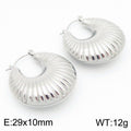 Vela Organic Stainless Steel Earrings — Polished Steel — FOG-ER-0129-ST