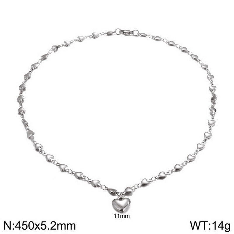 Mira Organic Stainless Steel Necklace — Polished Steel — FOG-NK-0089-ST