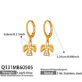 Luna Modern Stainless Steel Earrings — 18K Gold PVD — FOG-ER-0459-GD