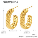 Cleo Modern Stainless Steel Earrings — 18K Gold PVD — FOG-ER-0476-GD