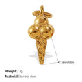 Nola Statement Stainless Steel Charm — 18K Gold PVD — FOG-CH-0042-GD