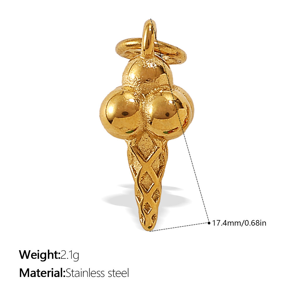 Nola Statement Stainless Steel Charm — 18K Gold PVD — FOG-CH-0042-GD