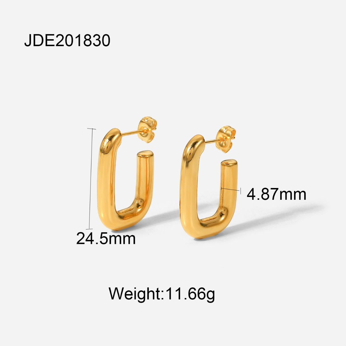 Maris Statement Stainless Steel Jewelry — 18K Gold PVD — FOG-OT-0315-GD