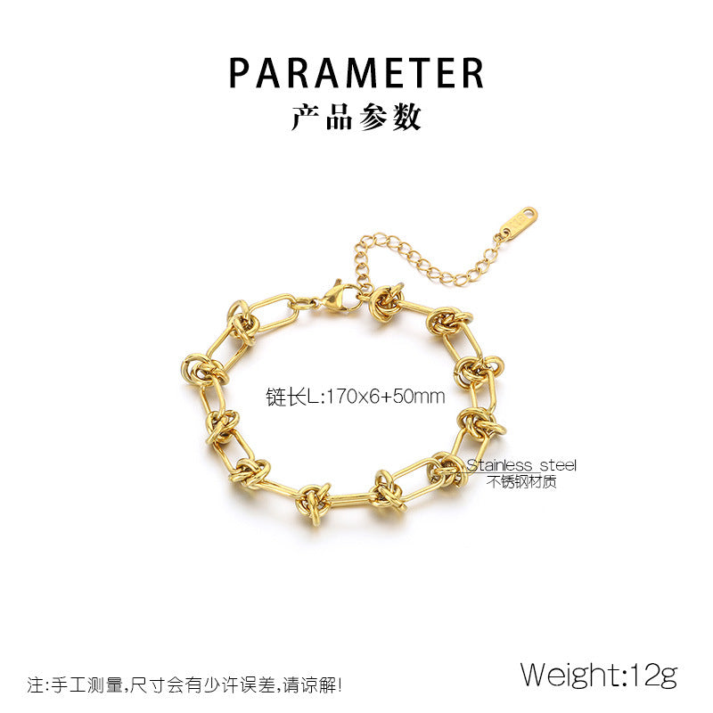 Cleo Bold Stainless Steel Bracelet — 18K Gold PVD — FOG-BR-0071-GD