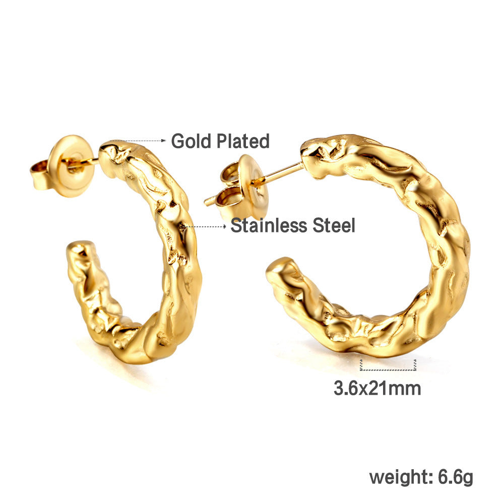 Nola Organic Stainless Steel Jewelry — 18K Gold PVD — FOG-OT-0346-GD