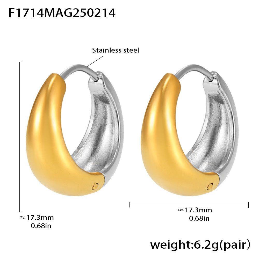 Arden Polished Stainless Steel Earrings — 18K Gold PVD — FOG-ER-0410-GD