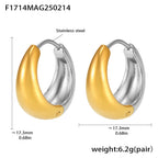Arden Polished Stainless Steel Earrings — 18K Gold PVD — FOG-ER-0410-GD