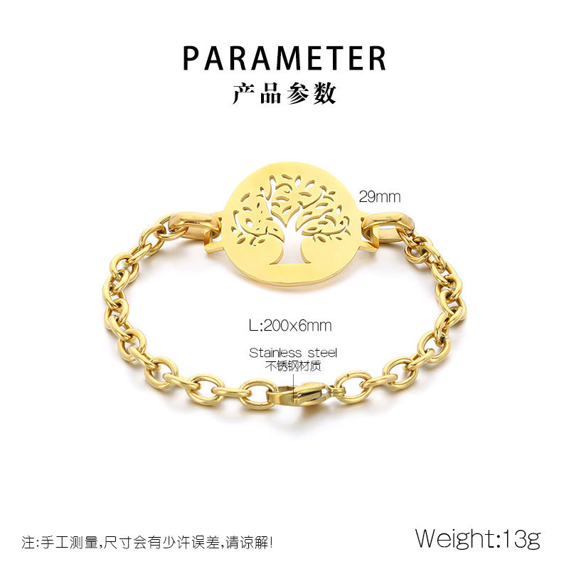 Mira Modern Stainless Steel Bracelet — 18K Gold PVD — FOG-BR-0109-GD