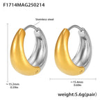 Arden Polished Stainless Steel Earrings — 18K Gold PVD — FOG-ER-0411-GD