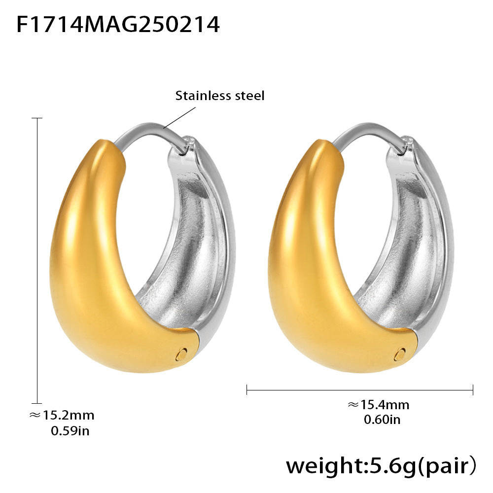 Arden Polished Stainless Steel Earrings — 18K Gold PVD — FOG-ER-0411-GD