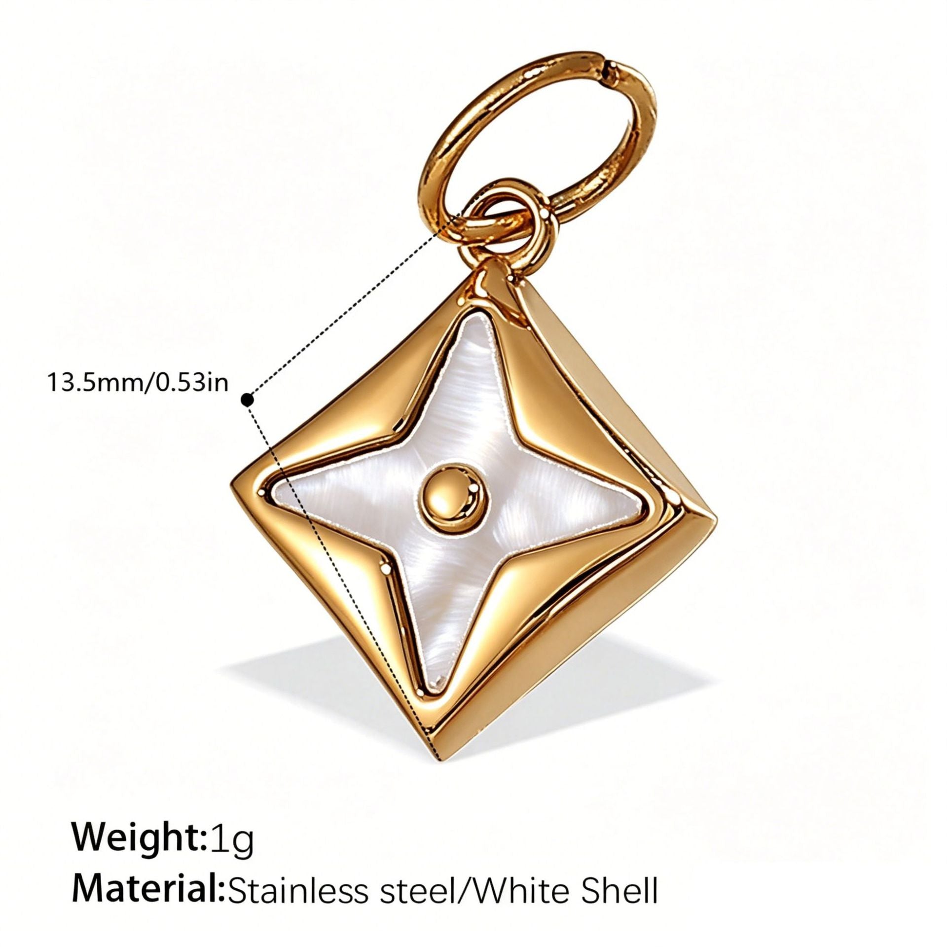 Mira Sculptural Stainless Steel Charm — 18K Gold PVD — FOG-CH-0063-GD