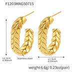 Cleo Modern Stainless Steel Earrings — 18K Gold PVD — FOG-ER-0479-GD