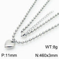 Mira Statement Stainless Steel Necklace — Polished Steel — FOG-NK-0073-ST